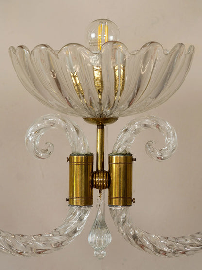 Lampadario Barovier & Toso in vetro soffiato. Barovier & Toso blown glass chandelier. Lustre Barovier & Toso. Barovier-&-Toso-Kronleuchter. Lámpara Barovier & Toso.