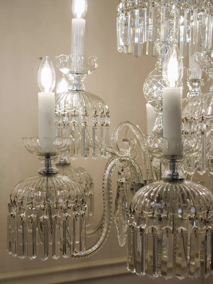 Lampadari con prismi di cristallo sfaccettato| Lo Stile Italiano