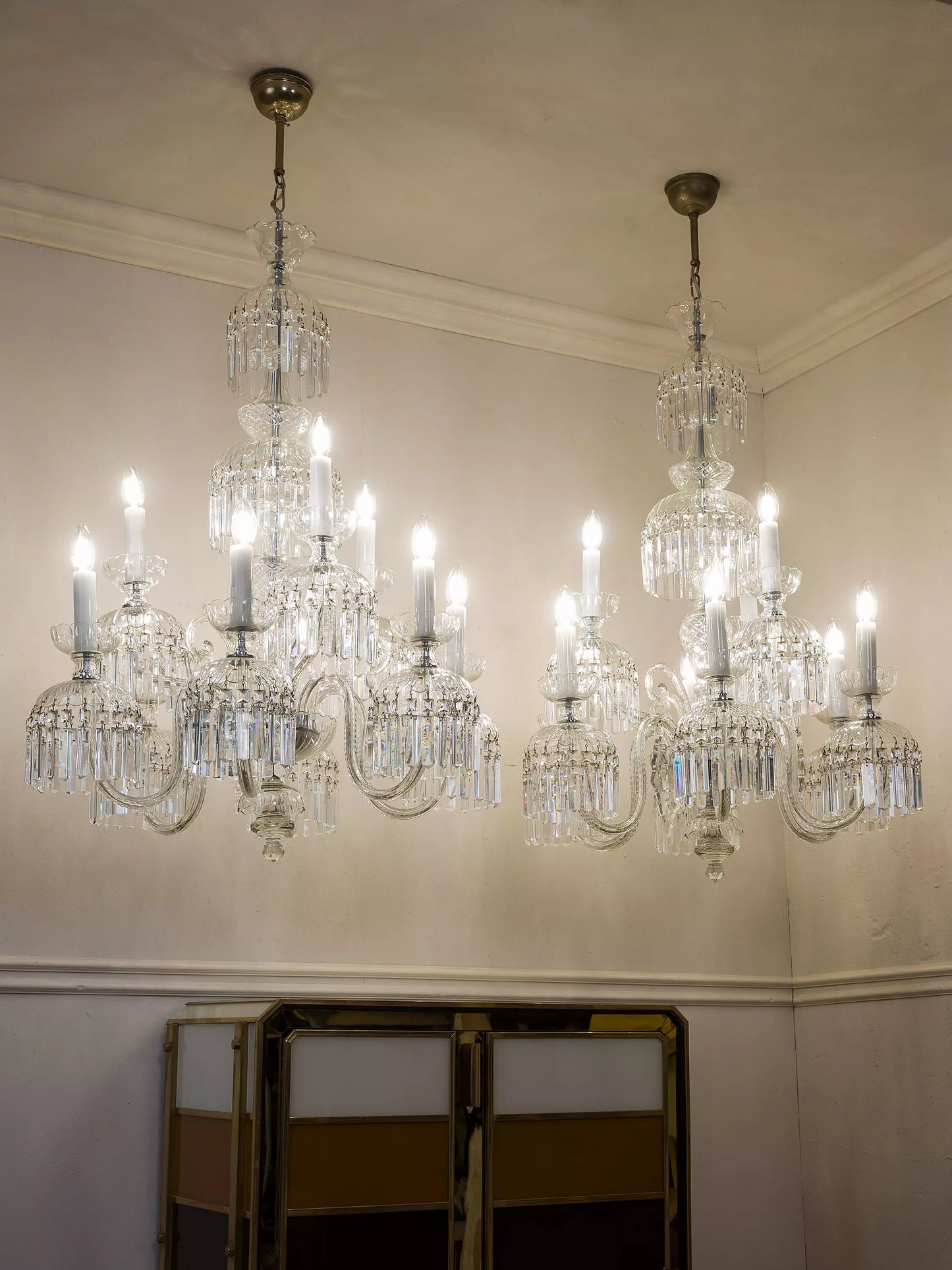 Coppia di lampadari Di Boemia Vintage anni '50 | Lo Stile Italiano