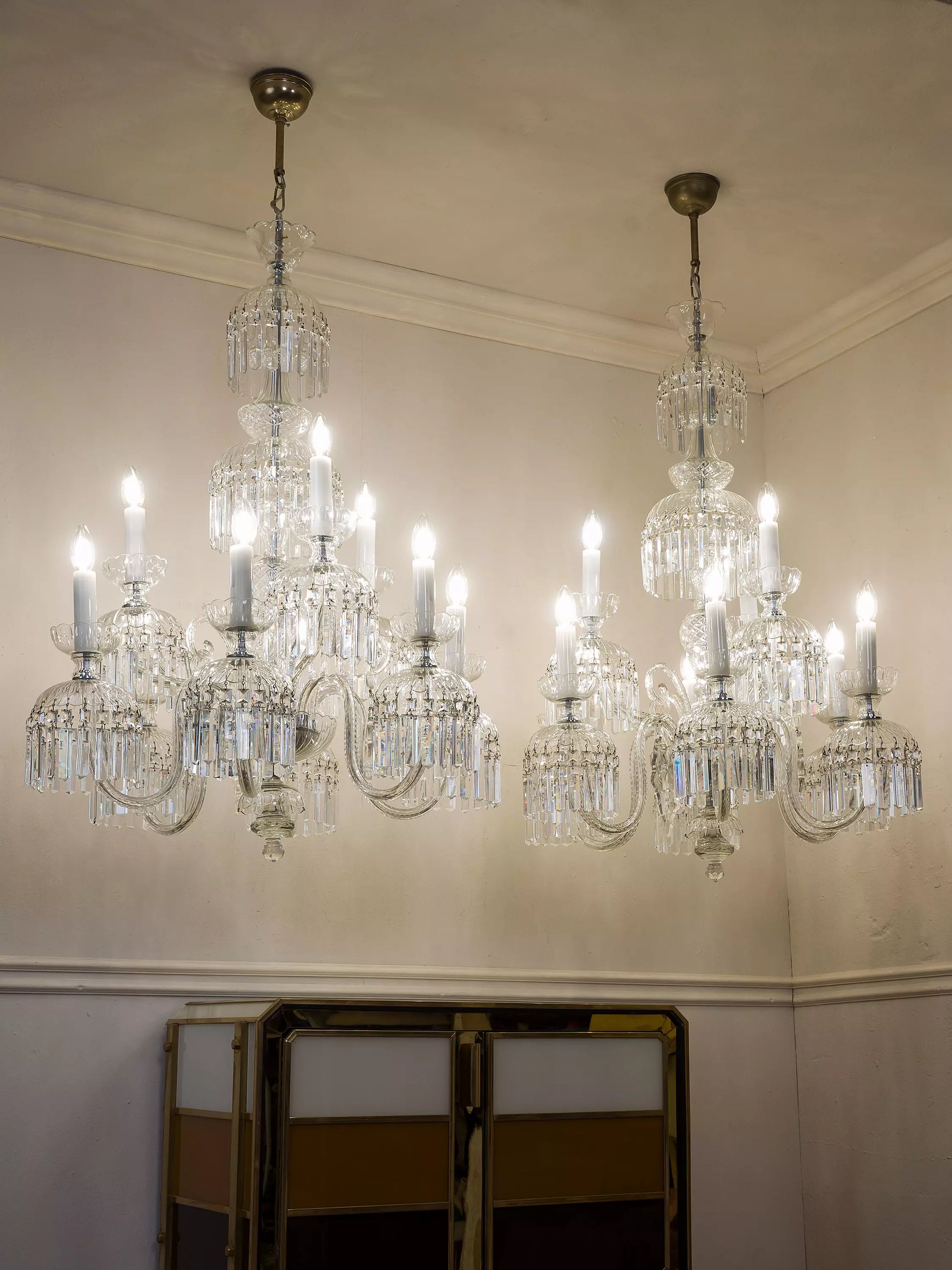 Coppia di lampadari Di Boemia Vintage anni '50 | Lo Stile Italiano