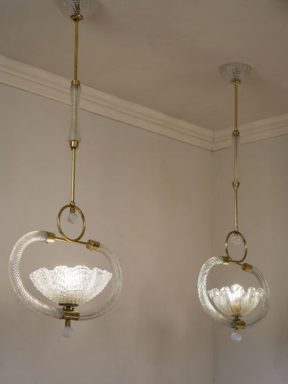 Coppia lampadari Barovier & Toso anni 40 | Lo Stile Italiano