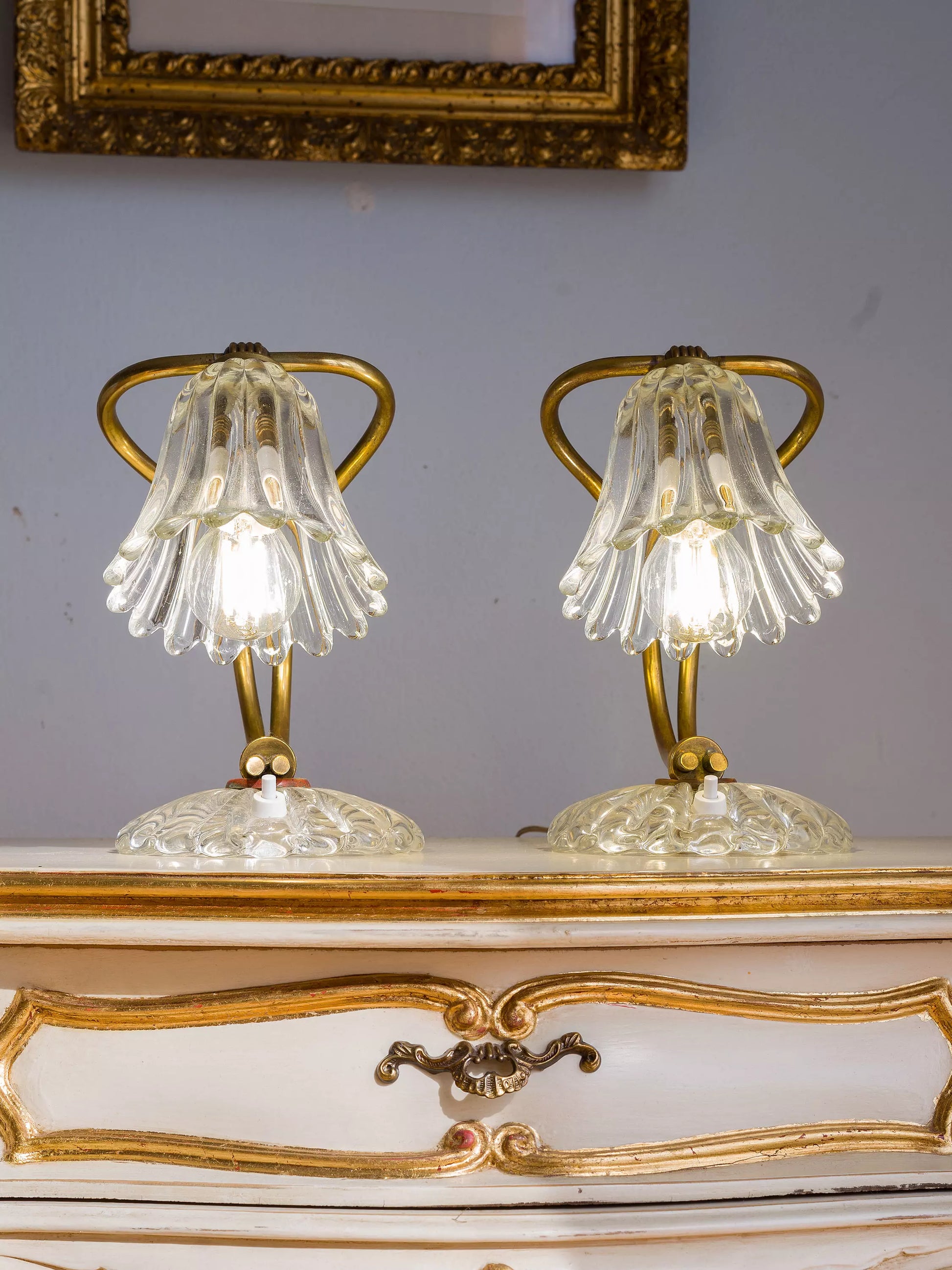 Coppia di lampade da comodino anni Quaranta| Lo Stile Italiano