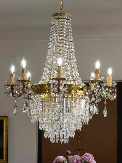 Importante lampadario di cristallo antico per il soggiorno | Lo Stile Italiano