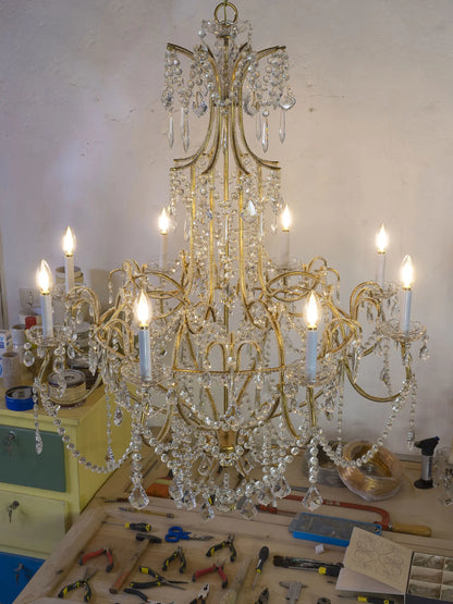 Vintage Empire-style eight-light chandelier | Lo Stile Italiano