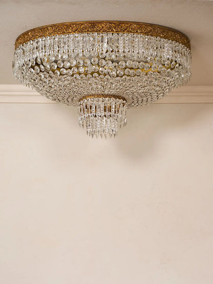 Plafoniera a mongolfiera in cristallo anni 40. - Lo Stile Italiano