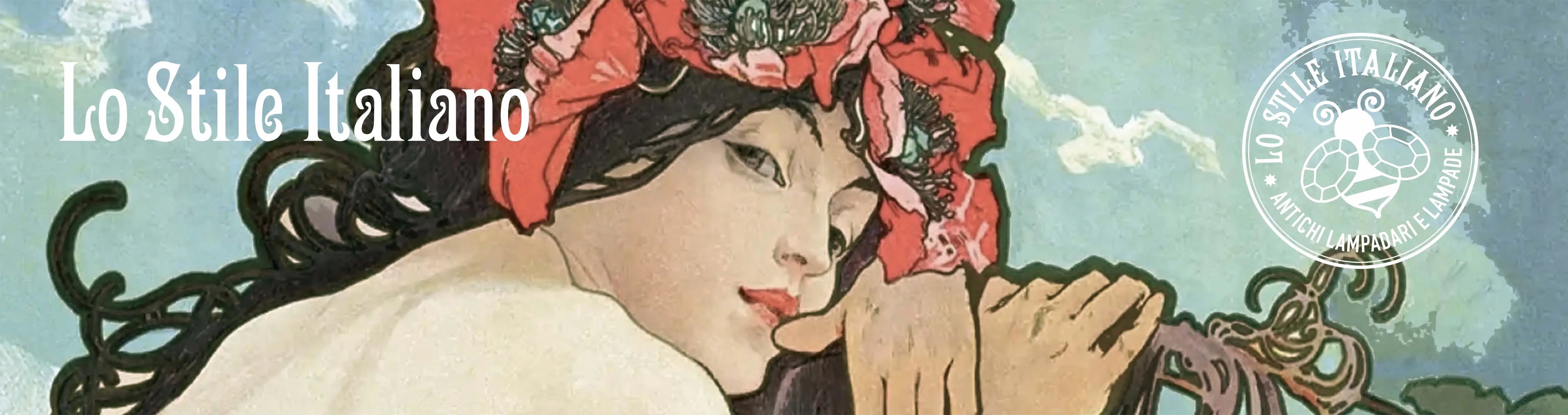 Immagine volto di donna Art Nouveu creatore Alfons Mucha primi anni del 900 | Lo Stile Italiano
