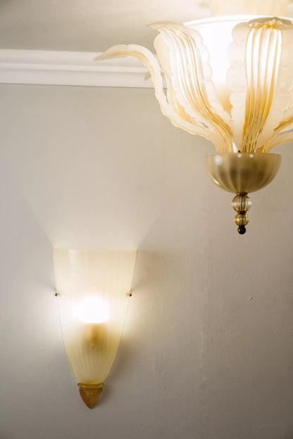 Lampadario antico di Murano con Applique, Archimede Seguso.| Lo Stile Italiano