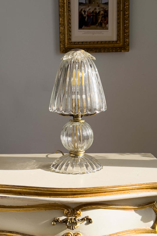 Lampada da Appoggio Vintage anni '50 in Vetro Soffiato di Murano,  lampada da tavolo. | Lo Stile Italiano