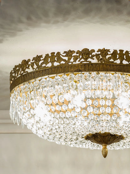 Plafoniera Impero ovale del primo Novecento con dettagli decorativi neoclassici. | Lo Stile Italiano