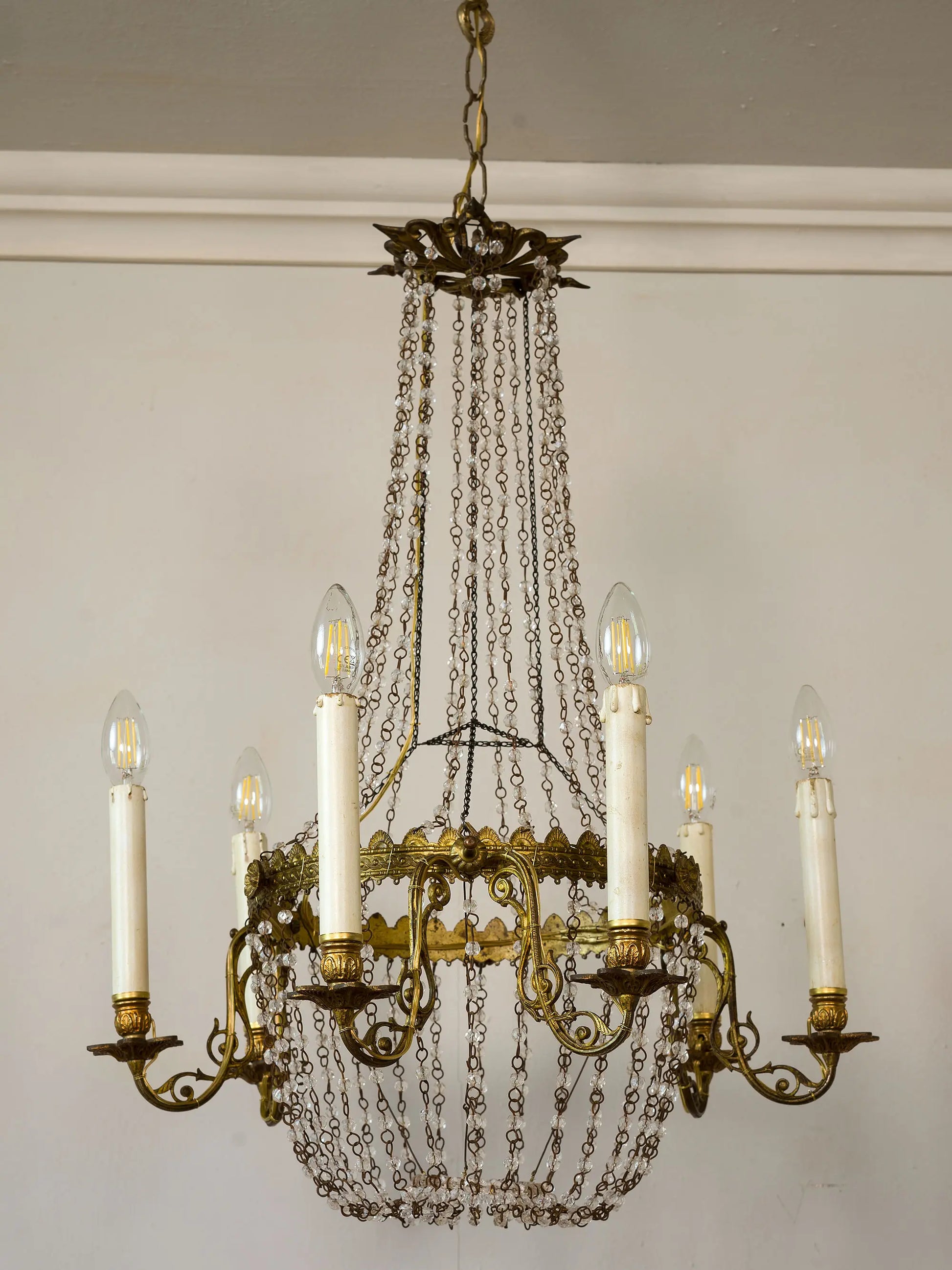 Elegante lampadario francese in stile Impero del primo Novecento  | Lo Stile Italiano