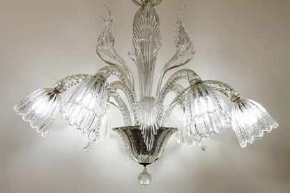 Grande lampadario in vetro soffiato di Murano.| Lo Stile Italiano