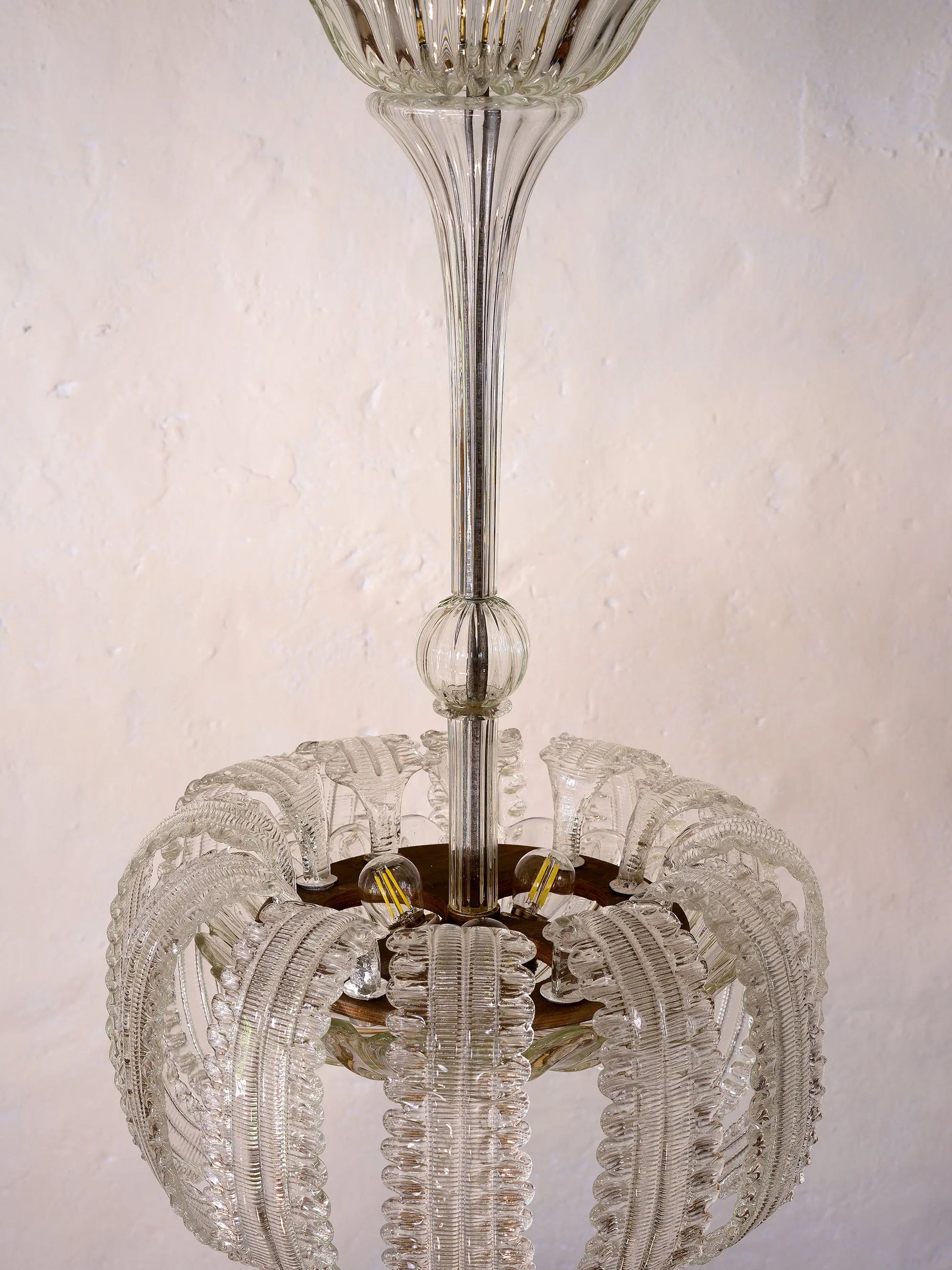 Lampadario con 12 foglie in vertro di Murano | Lo Stile Italiano
