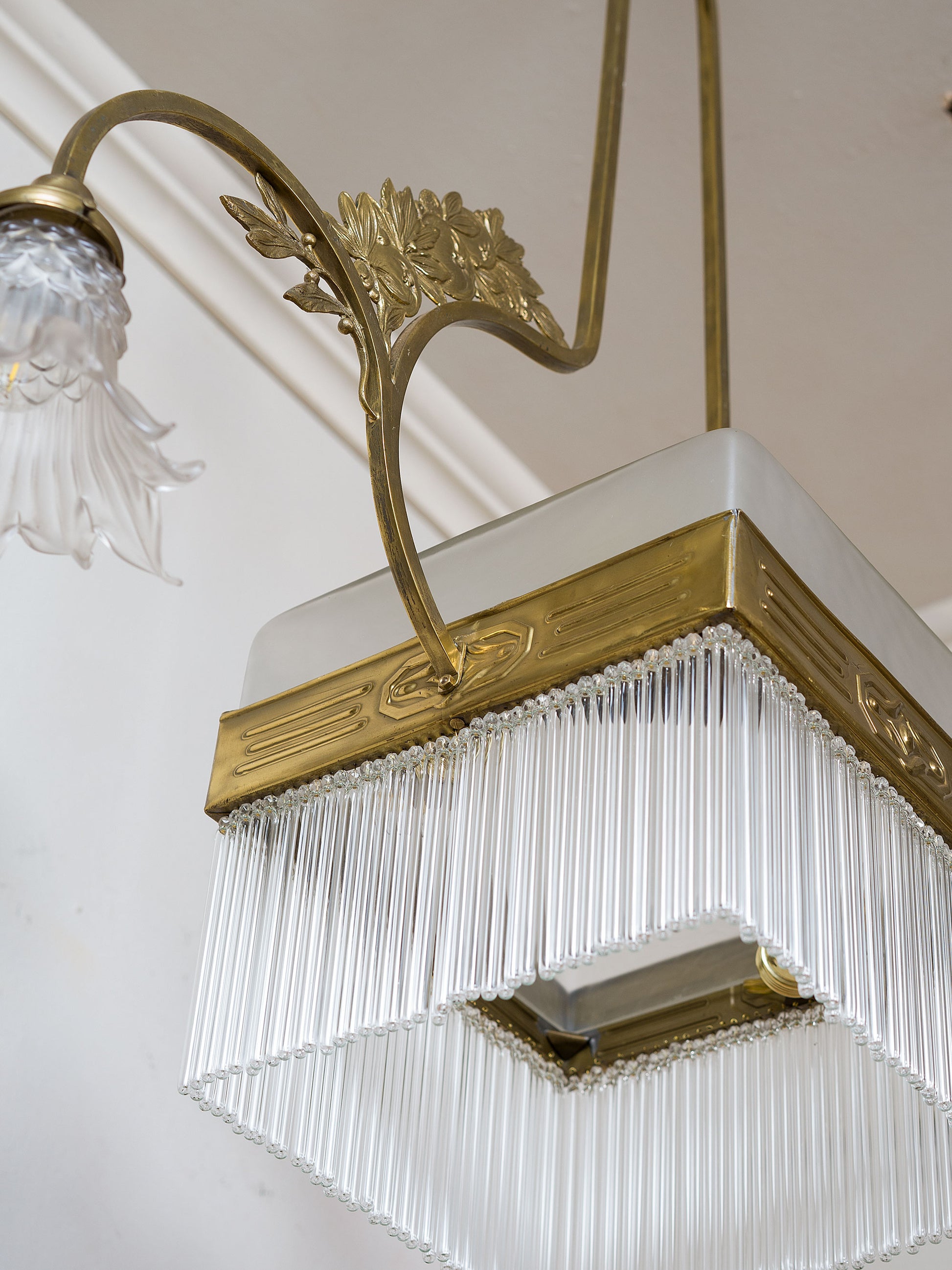 Sottana di cannucce in vetro soffiato di Murano per lampadario antico - Lo Stile Italiano