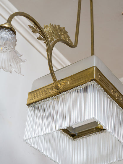 Sottana di cannucce in vetro soffiato di Murano per lampadario antico - Lo Stile Italiano