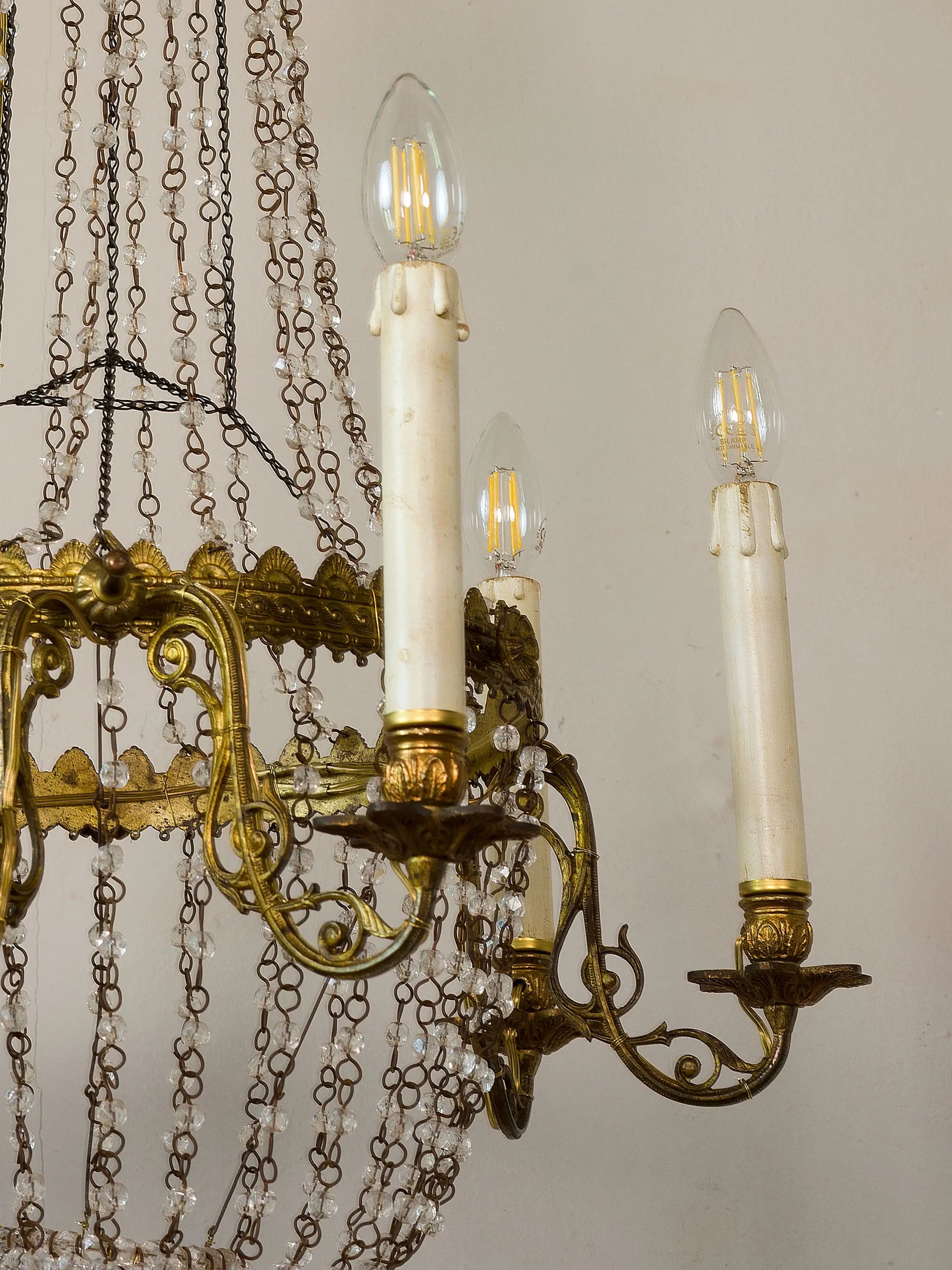 lampèadario dei primi anni del 900 in bronzo dorato  | Lo Stile Italiano Lo Stile Italiano