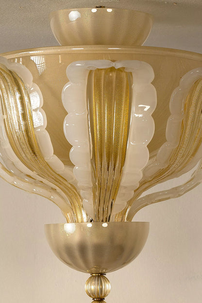 Plafoniera antica a 4 luci Barovier & Toso.| Lo Stile Italiano