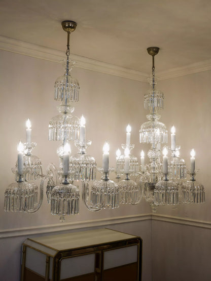 Coppia di lampadari da soggiorno in cristallo | Lo Stile Italiano