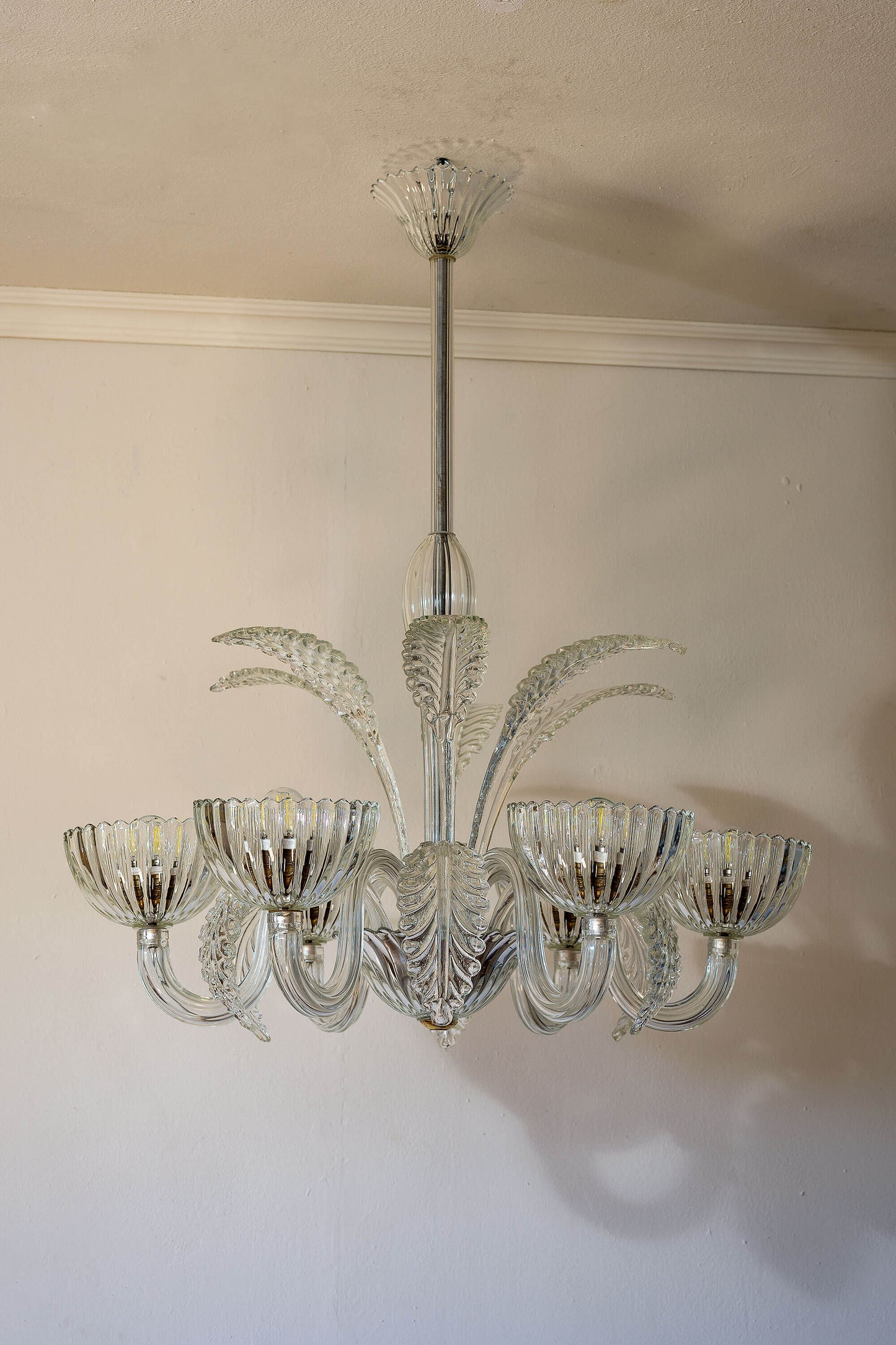 Lampadario vintage degli anni '40 in vetro di Murano. | Lo Stile Italiano