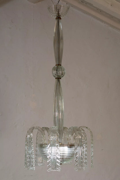 Lampadario antico di Murano con 8 foglie. | Lo Stile Italiano