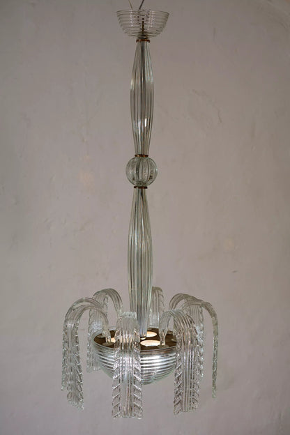 Lampadario Venini Anni '30, 3 luci-Lo Stile Italiano. | Lo Stile Italiano