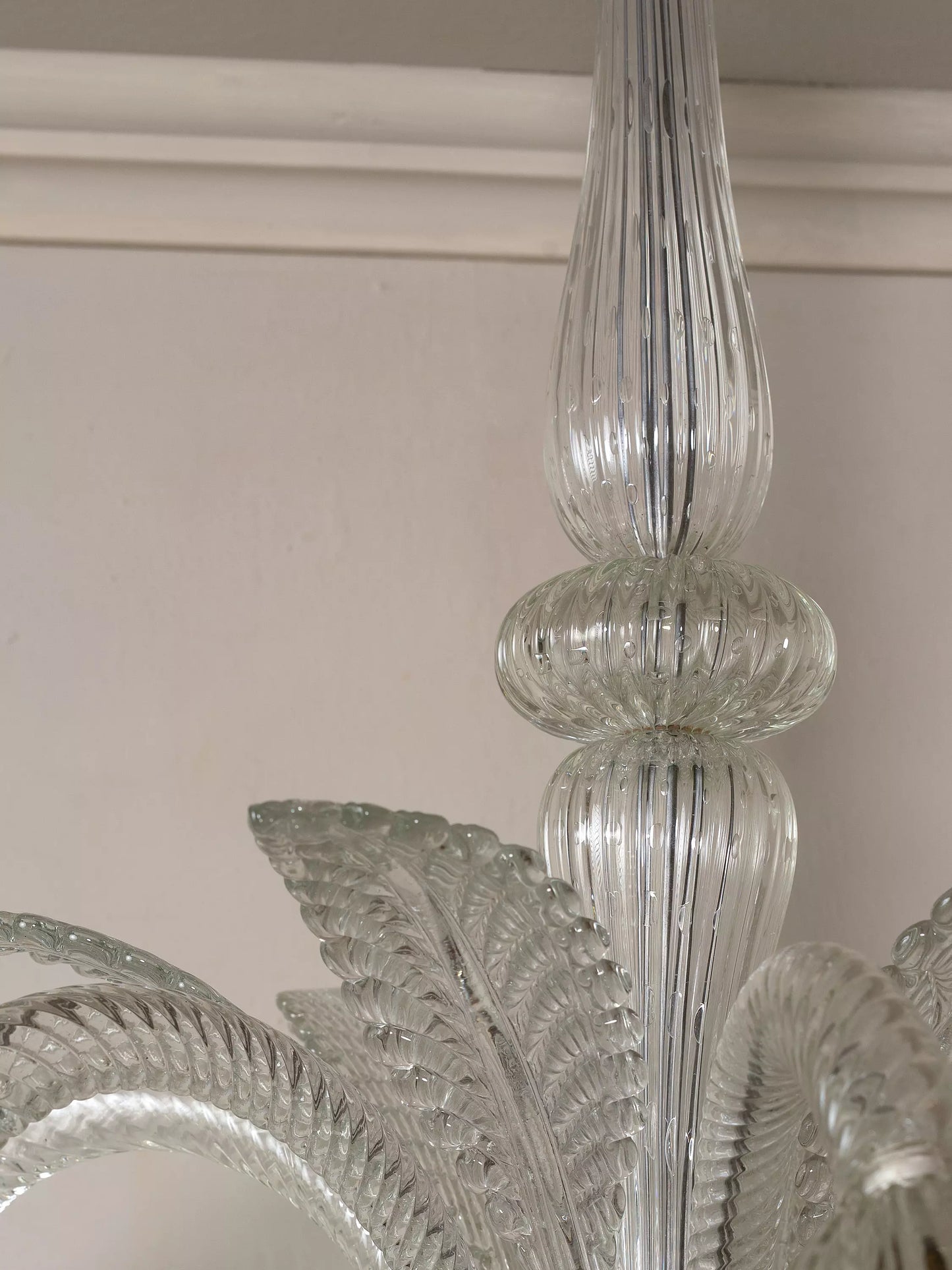 Dettaglio vetro bullicante lampadario Murano Barovier & Toso, Art Déco. | Lo Stile Italiano
