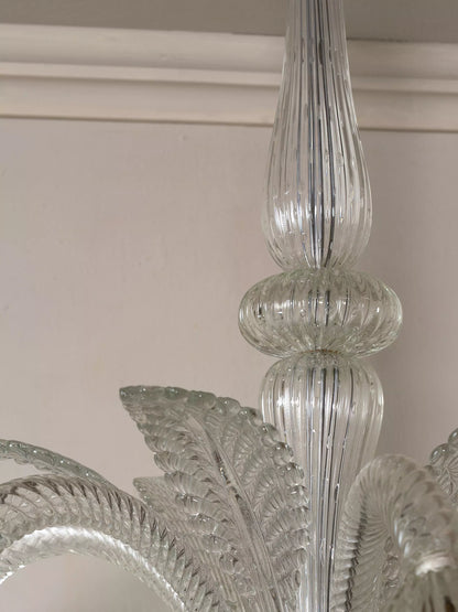 Dettaglio vetro bullicante lampadario Murano Barovier & Toso, Art Déco. | Lo Stile Italiano