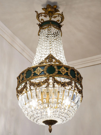 Importante lampadario stile Impero con fregi  | Lo Stile Italiano