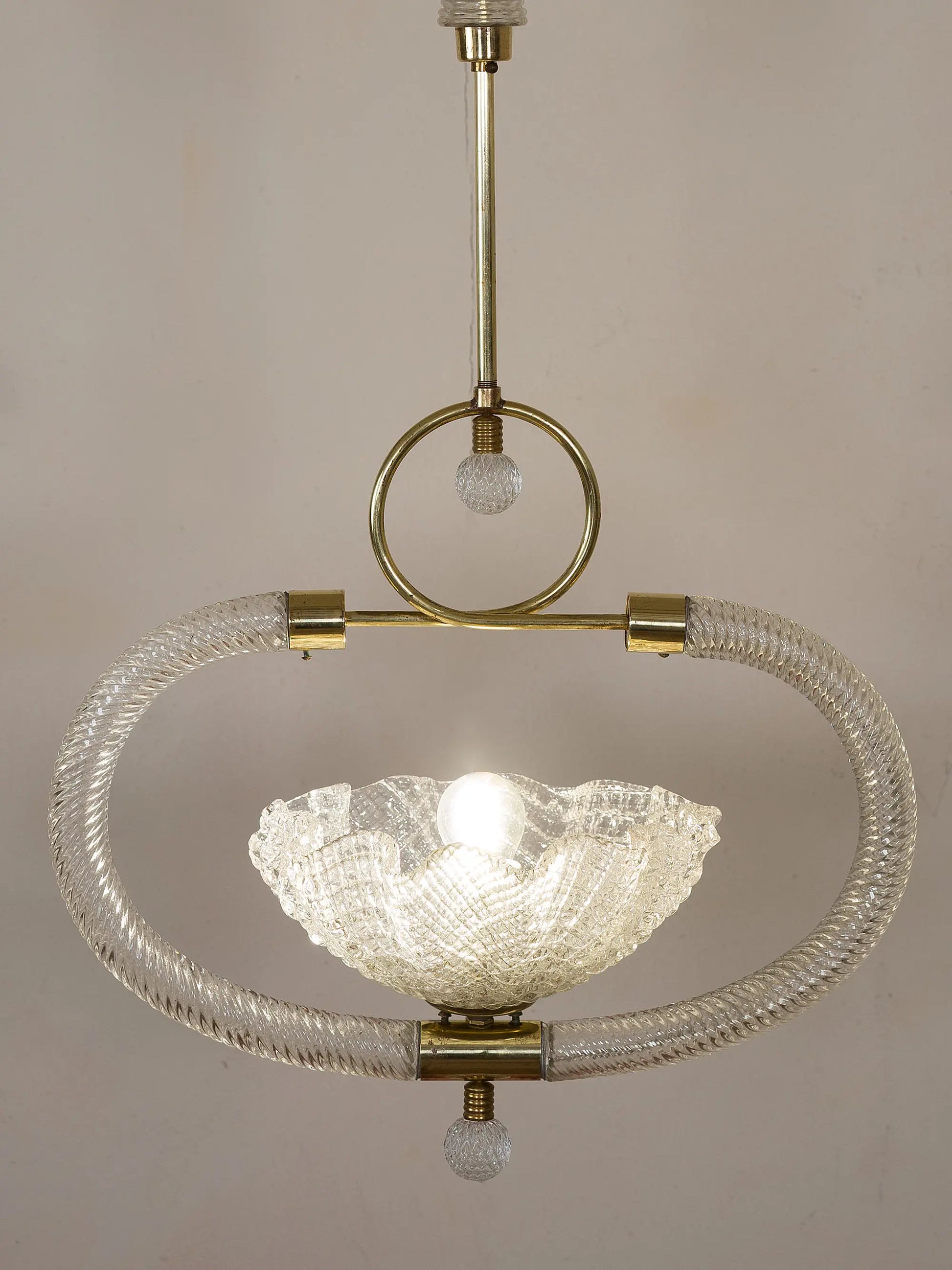 Lampadario Vinatge Art Déco in vetro soffiato veneziano | Lo Stile Italiano