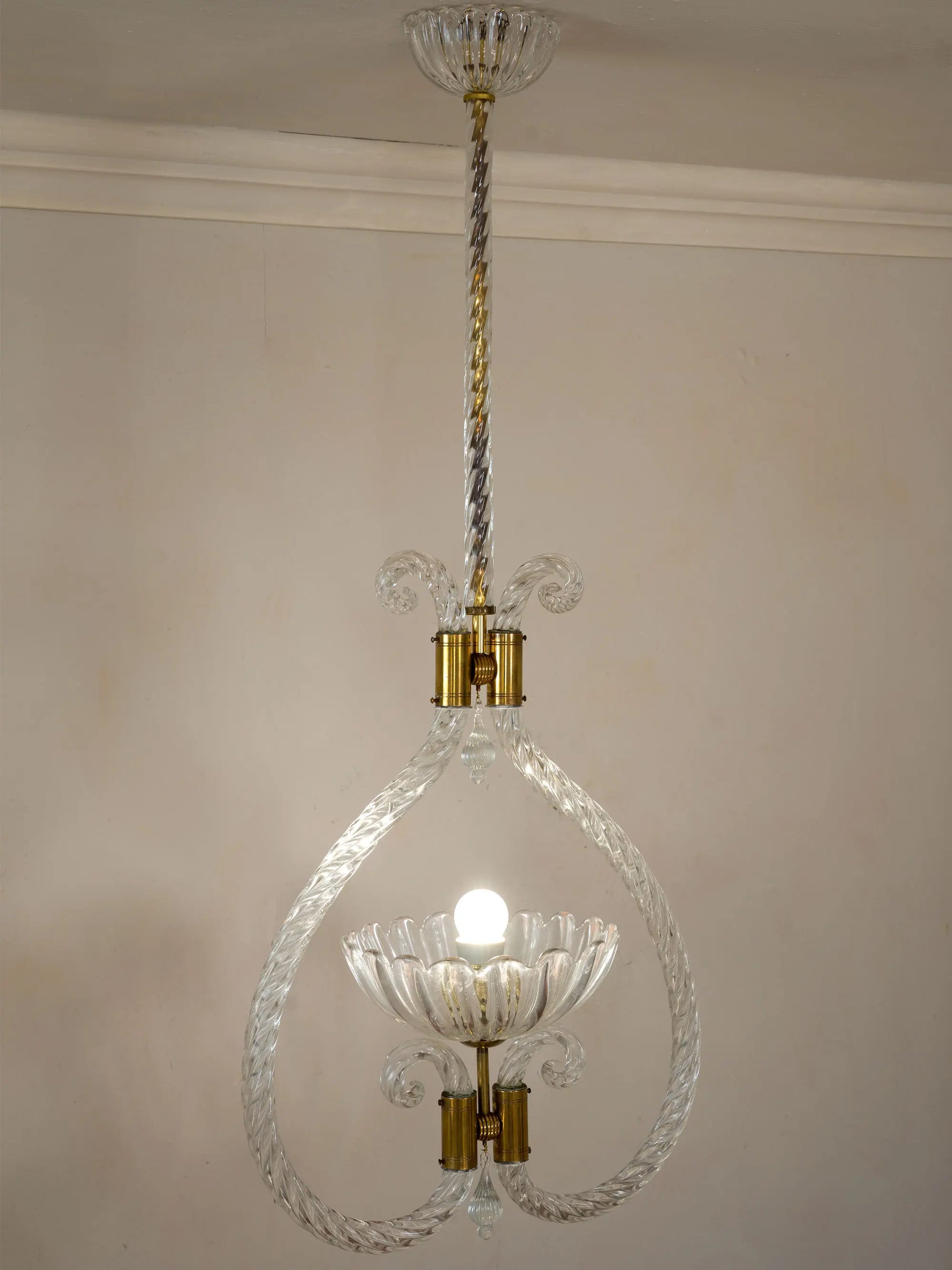 Lampadario Art Déco Barovier, Murano 1935. Barovier Murano Art Deco chandelier 1935. Lustre Barovier Art Déco 1935. Barovier-Murano-Art-Déco-Kronleuchter. Lámpara Art Decó Barovier 1935.| Lo Stile Italiano