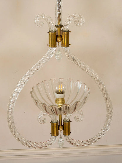 Lampadario anni 30 inetro soffiato di Murano  | Lo Stile Italiano