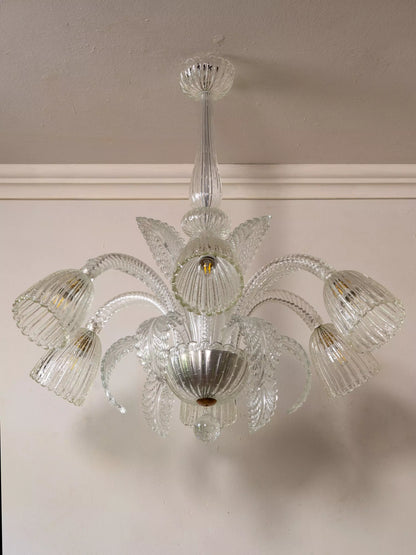 Lampadario Murano Venini Seguso Art Déco in vetro bullicante. | Lo Stile Italiano