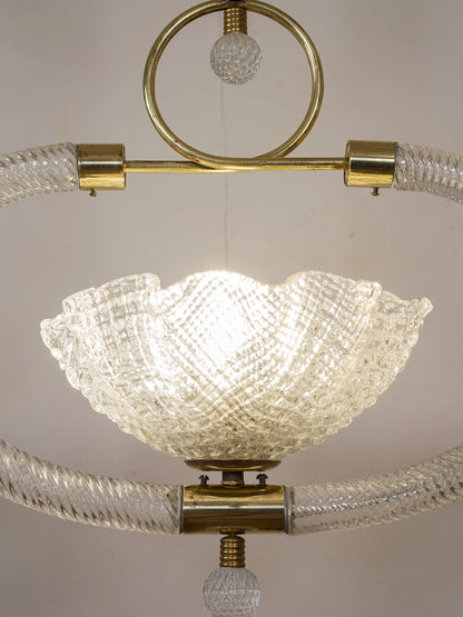 Dettaglio della coppa con lavorazione vetro Balloton di Murano | Lo Stile Italiano