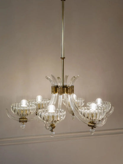 Lampadario in vetro di Murano Archimede Seguso, Vintage anni '50 | Lo Stile Italiano