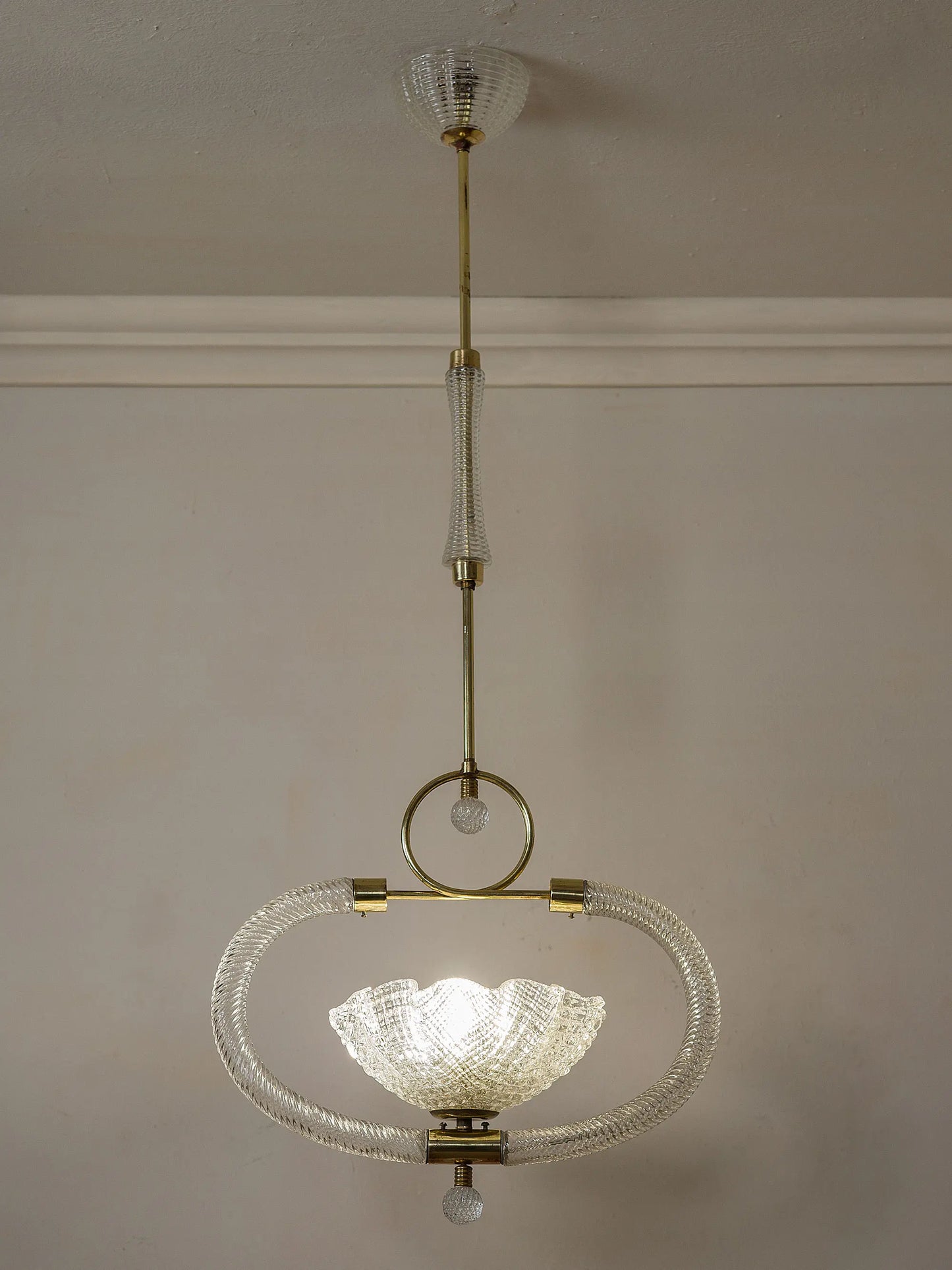 Elegante lampadario di lusso anni 30 di Murano | Lo Stile Italiano