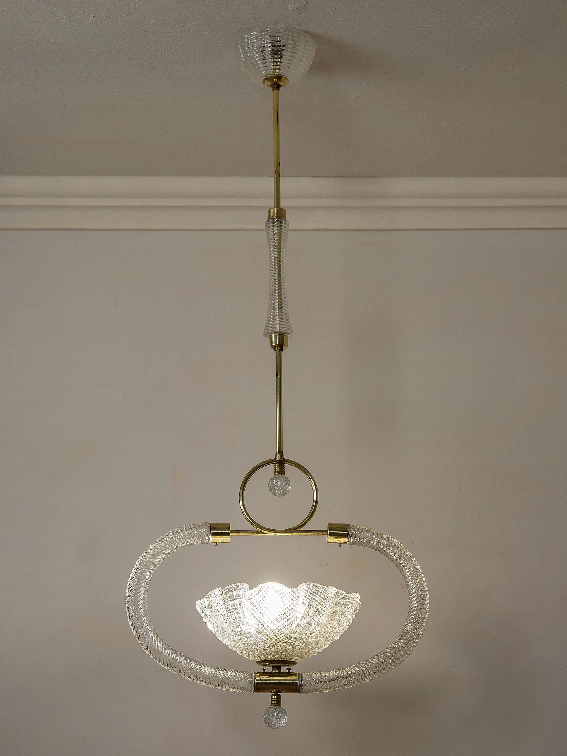 Elegante lampadario di lusso anni 30 di Murano | Lo Stile Italiano