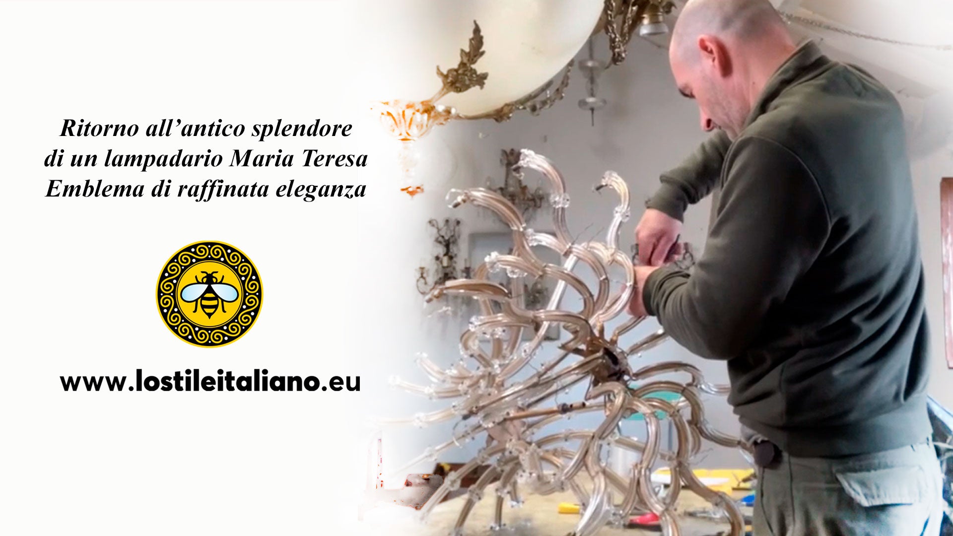 Load video: Restoration of an antique crystal chandelier