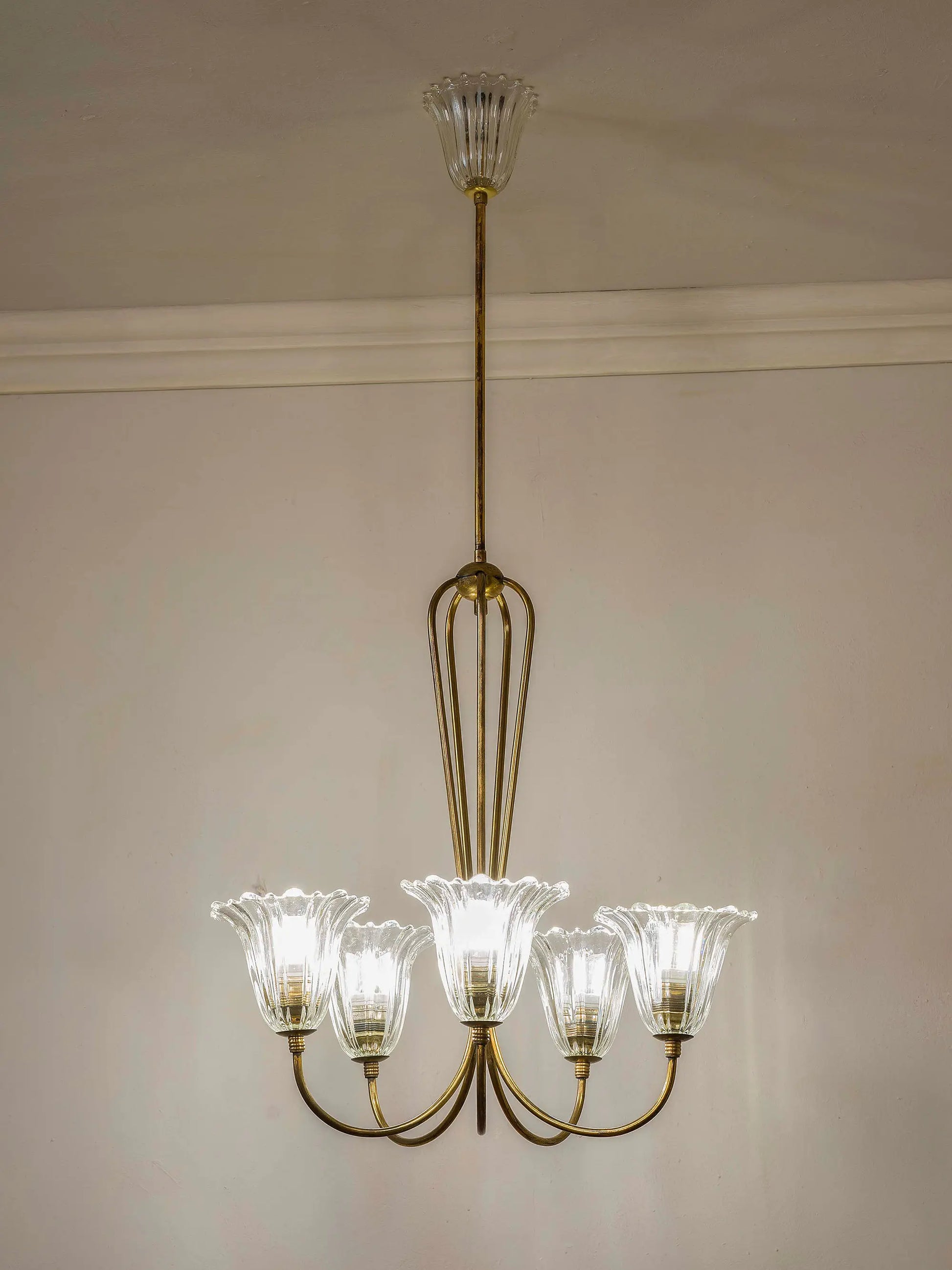 Lampadario vintage a cinque luci, Italia anni ’50-’60 | Lo Stile Italiano