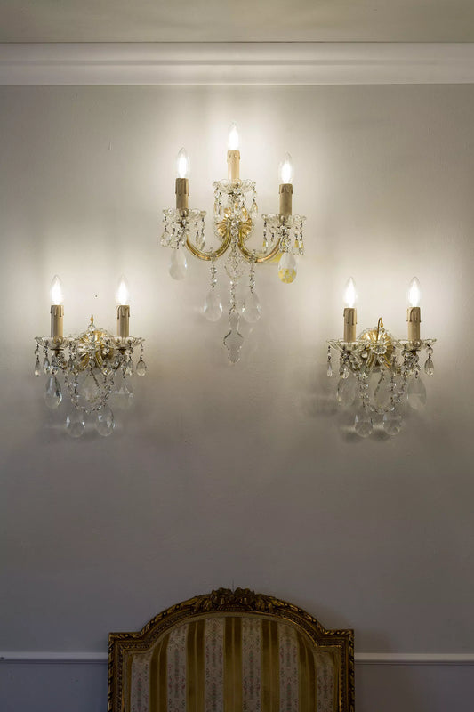Lampade a muro Vintage di cristallo in stile Maria Teresa.|Lo Stile Italiano