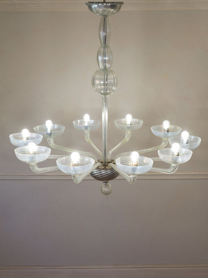 Lampadario Venini anni ’60 in vetro soffiato | Lo Stile Italiano