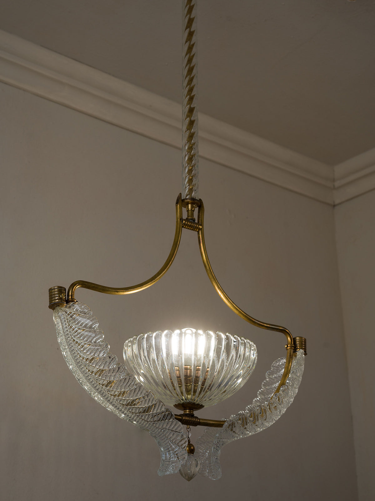 Lampadario Barovier & Toso anni ’40 in vetro di Murano e ottone | Lo Stile Italiano 