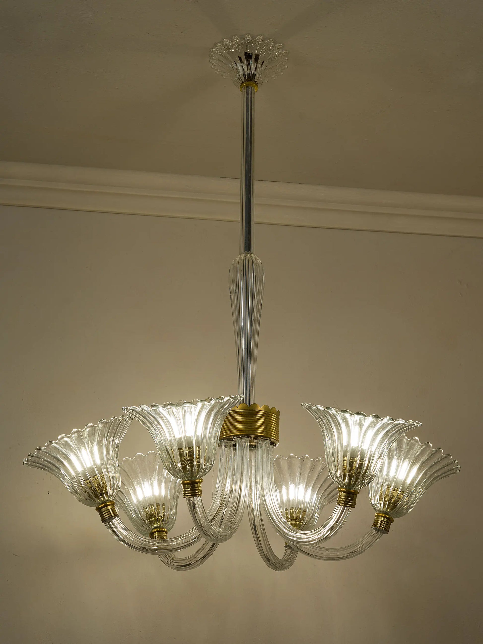 Lampadario antico di Murano a sei luci | Lo Stile Italiano 