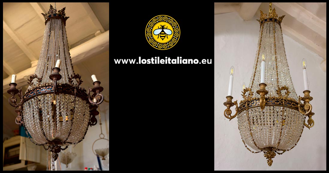 Carica il video: Restauro  di un lampadario antico di cristallo