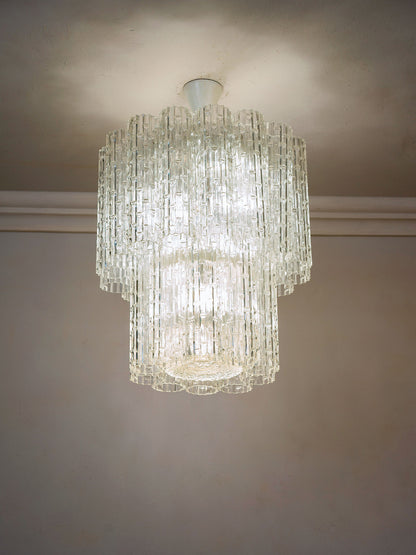 1960s Italian designer Murano glass chandelier with 9 lights | Lo Stile Italiano