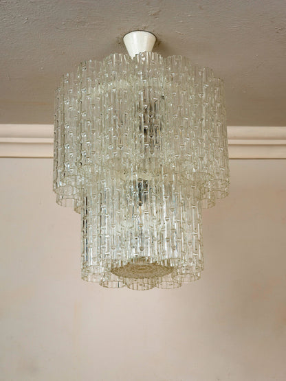 Front view of the Tronchi Toni Zuccheri chandelier for Venini | Lo Stile Italiano