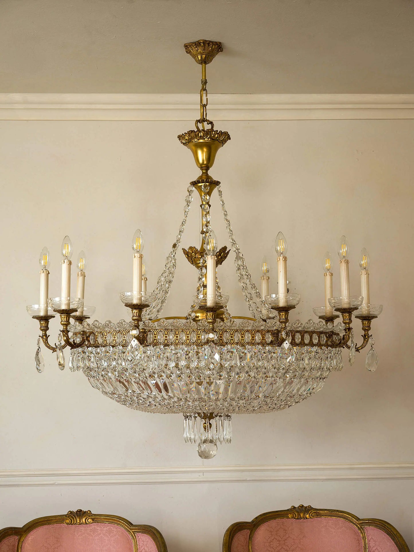 Lampadario antico metà secolo mid century | Lo Stile Italiano