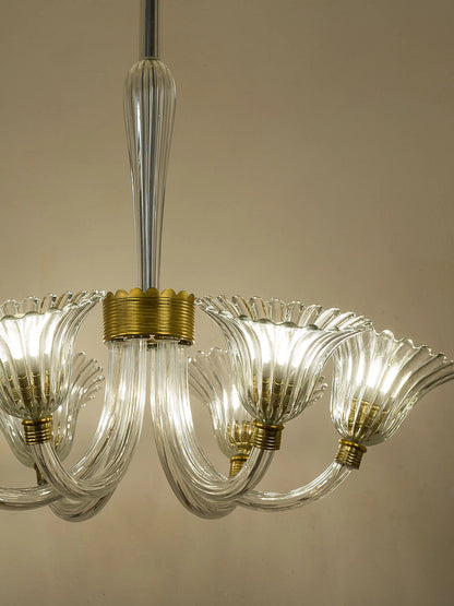 Coppe porta-lampada a forma di petalo in vetro di Murano | Lo Stile Italiano 