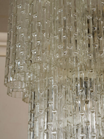 Detail of textured transparent Murano glass tubes | Lo Stile Italiano