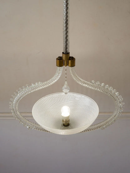 Lampadario In vetro soffiato a bocca Veneziano anni '30 | Lo Stile Italiano