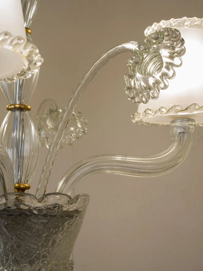 Lampadario art déco veneziano in vetro soffiato Murano anni ’40 | Lo Stile Italiano 