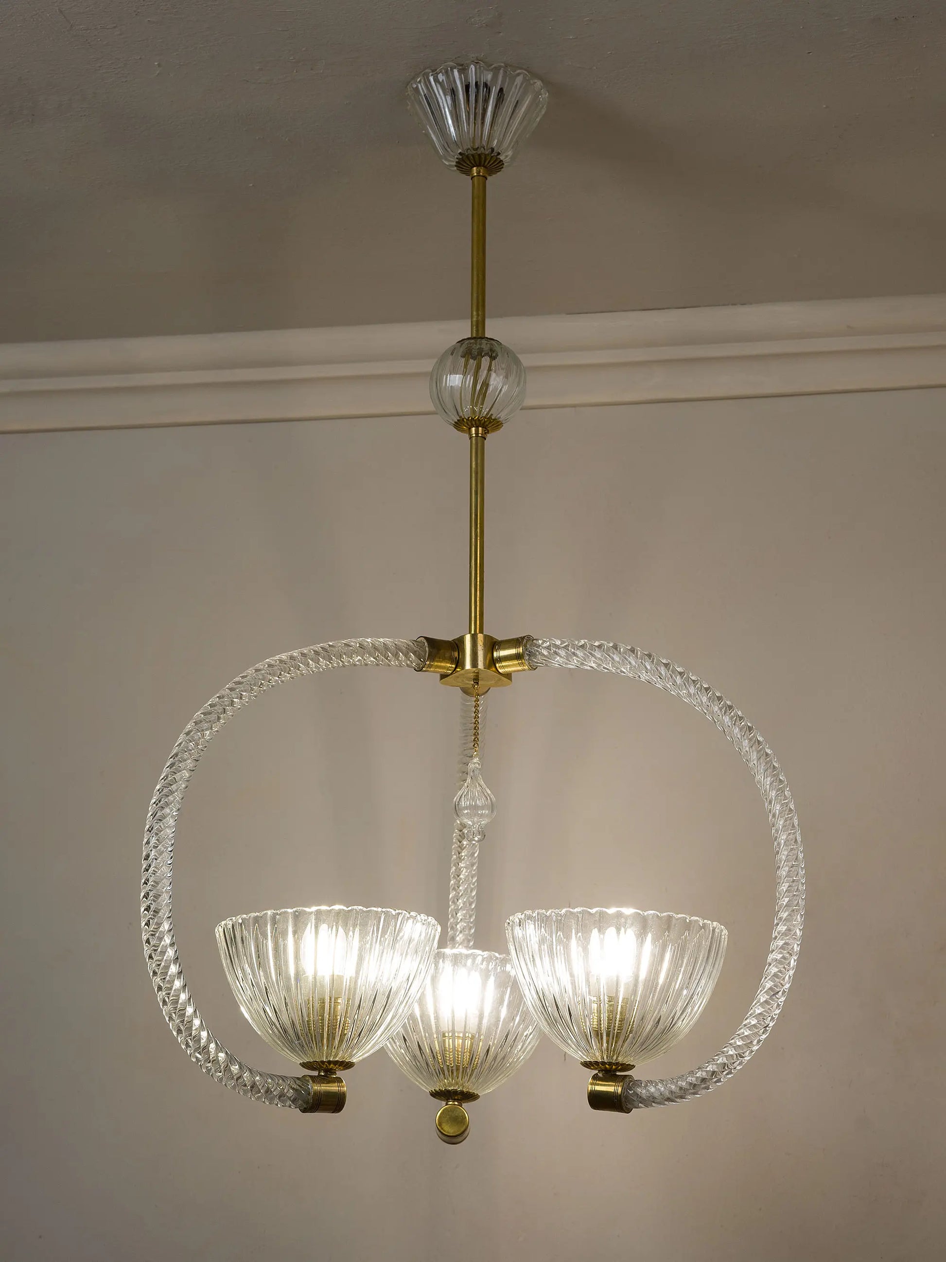 Elegante lampadario in vetro di Murano per il soggiorno | Lo Stile Italiano